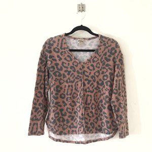 COMO VINTAGE Brushed Animal Print Sweater Size PS